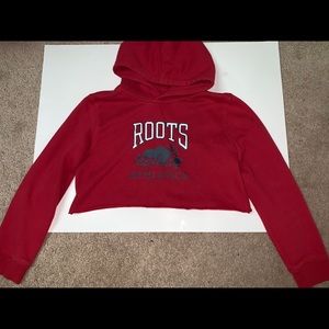 Red cropped roots sweater